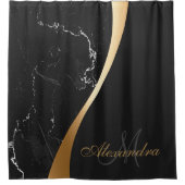 Schwarzer Marmor Duschvorhang (Vorderseite)