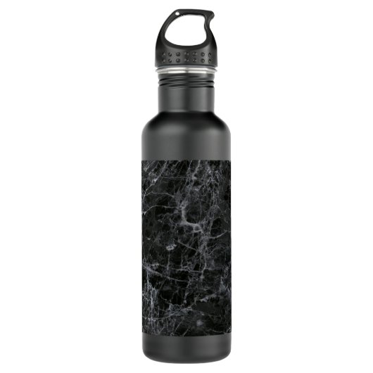 Schwarzer Marmor Edelstahlflasche (Vorderseite)