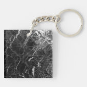 Schwarzer Marmor Erstellen Sie Ihr eigenes Monogra Schlüsselanhänger (Rückseite)