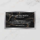 Schwarzer Marmor | Führungskraft Business Card Visitenkarte (Rückseite)