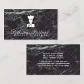 Schwarzer Marmor | Führungskraft Koch Kulinarisch Visitenkarte (Vorne/Hinten)