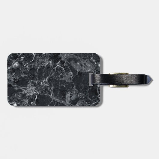 Schwarzer Marmor Gepäckanhänger (Rückseite horizontal)