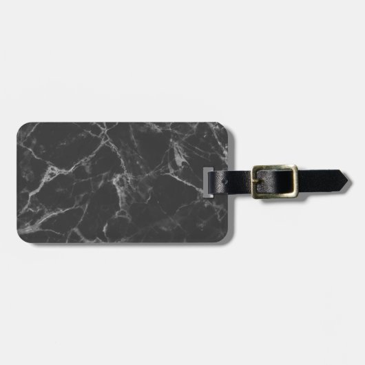 Schwarzer Marmor Gepäckanhänger (Vorderseite horizontal)