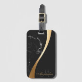 Schwarzer Marmor Gepäckanhänger (Vorderseite Vertikal)