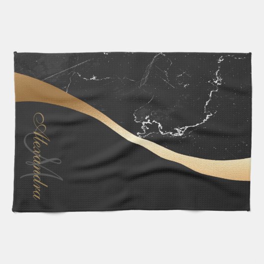 Schwarzer Marmor Geschirrtuch (Horizontal)