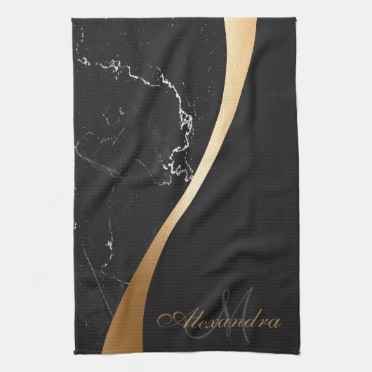 Schwarzer Marmor Geschirrtuch (Vertikal)