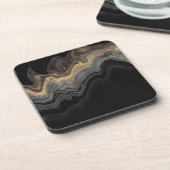 Schwarzer Marmor Getränkeuntersetzer (Linke Seite)