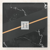 Schwarzer Marmor Glasuntersetzer (Vorderseite)