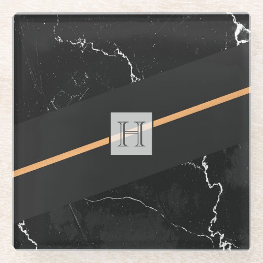 Schwarzer Marmor Glasuntersetzer (Vorderseite)