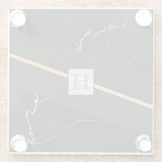 Schwarzer Marmor Glasuntersetzer (Rückseite)