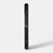 Schwarzer Marmor Gold Glitter iPhone Hülle (Linke Seite)