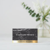 Schwarzer Marmor | Gold Metallic Luxury Visitenkarte (Stehend Vorderseite)