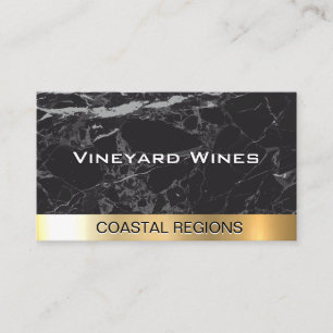 Schwarzer Marmor   Gold Metallic Luxury Visitenkarte