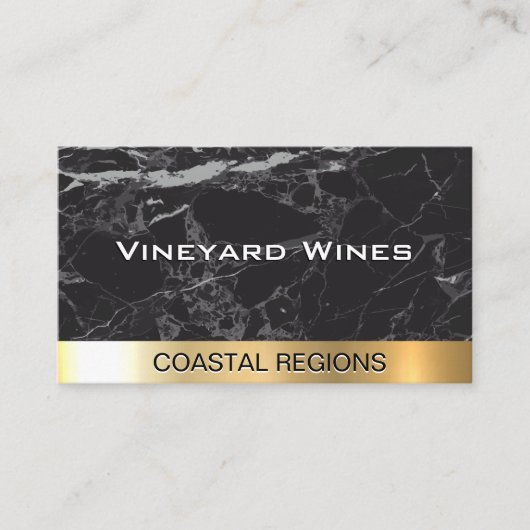 Schwarzer Marmor | Gold Metallic Luxury Visitenkarte (Vorderseite)