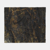 Schwarzer Marmor, goldene Adern, Textur. Fleecedecke (Vorderseite (Horizontal))