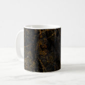 Schwarzer Marmor, goldene Adern, Textur. Kaffeetasse (Vorderseite Links)