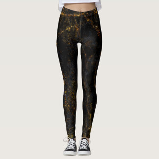 Schwarzer Marmor, goldene Adern, Textur. Leggings