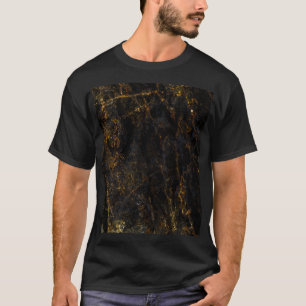 Schwarzer Marmor, goldene Adern, Textur. T-Shirt