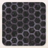 SCHWARZER MARMOR HEXAGON2 U. SCHWARZES AQUARELL RECHTECKIGER PAPPUNTERSETZER (Vorderseite)