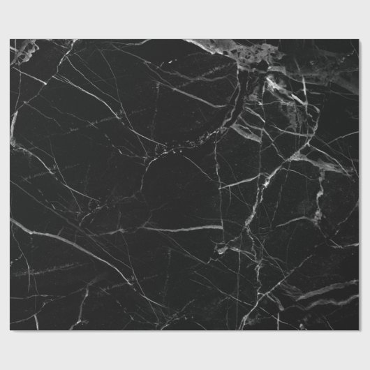 Schwarzer Marmor II Geschenkpapier (Flach)