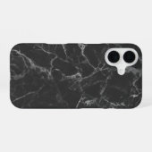 Schwarzer Marmor iPhone 16 Hülle (Rückseite (Horizontal))