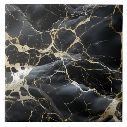 Schwarzer Marmor-Keramik Fliese (Vorderseite)