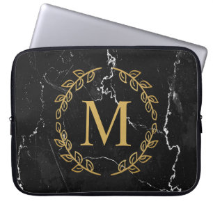Schwarzer Marmor Laptopschutzhülle