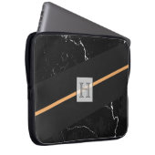 Schwarzer Marmor Laptopschutzhülle (Vorne Rechts)