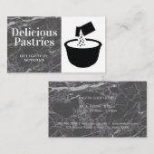 Schwarzer Marmor | Mischen von Schüsselzugaben Visitenkarte (Vorne/Hinten)