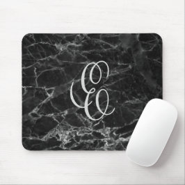Schwarzer Marmor mit benutzerdefinierter Initial M Mousepad