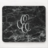 Schwarzer Marmor mit benutzerdefinierter Initial M Mousepad (Vorne)