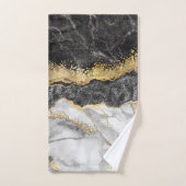 Schwarzer Marmor mit Gold Hübsch Badhandtuch Set (Handtuch)