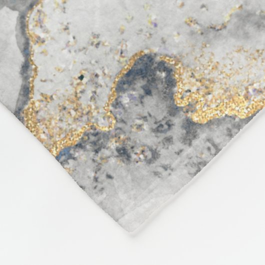 Schwarzer Marmor mit Gold Hübsch Fleecedecke (Ecke)