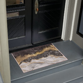 Schwarzer Marmor mit Gold Hübsch Fußmatte