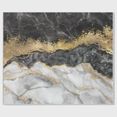 Schwarzer Marmor mit Gold Hübsch Geschenkpapier (Flach)