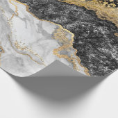 Schwarzer Marmor mit Gold Hübsch Geschenkpapier (Ecke)