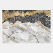 Schwarzer Marmor mit Gold Hübsch Geschenkpapier Set (Vorderseite 2)