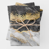 Schwarzer Marmor mit Gold Hübsch Geschenkpapier Set (Beispiel)