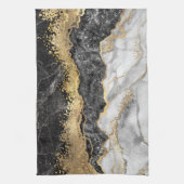 Schwarzer Marmor mit Gold Hübsch Geschirrtuch (Vertikal)