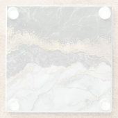 Schwarzer Marmor mit Gold Hübsch Glasuntersetzer (Rückseite)