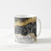 Schwarzer Marmor mit Gold Hübsch Kaffeetasse (VorderseiteRechts)