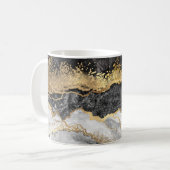 Schwarzer Marmor mit Gold Hübsch Kaffeetasse (Vorderseite Links)