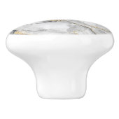 Schwarzer Marmor mit Gold Hübsch Keramikknauf (Seitenansicht)