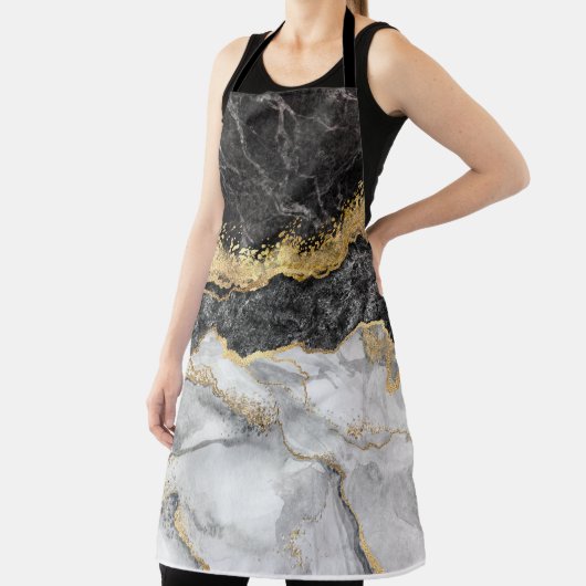 Schwarzer Marmor mit Gold Hübsch Schürze (InSitu)
