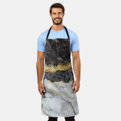 Schwarzer Marmor mit Gold Hübsch Schürze (Getragen)