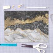 Schwarzer Marmor mit Gold Hübsch Seidenpapier (Handwerk)