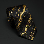 Schwarzer Marmor mit Gold | Luxuriöser flüssiger G Krawatte