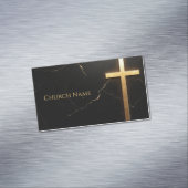 Schwarzer Marmor mit Golden Cross Magnetische Visitenkarte (Beispiel)