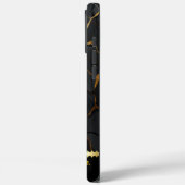 Schwarzer Marmor mit goldenen Adern Case-Mate iPhone Hülle (Rückseite / Links)