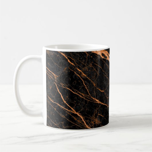 schwarzer Marmor mit goldenen Adern, Kaiser-Marmor Kaffeetasse (Links)